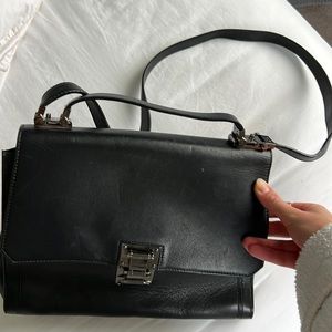 Insane Thierry Mugler Black Leather Messenger Bag